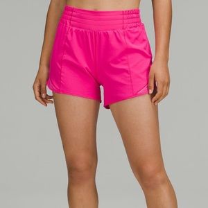 Lululemon Hotty Hot High Rise 4 inch inseam Sonic Pink Shorts Size 16